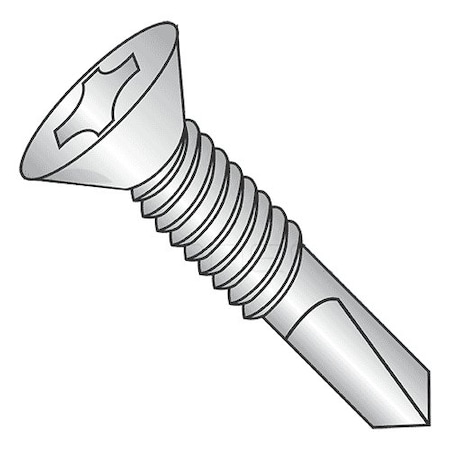 Newport Fasteners Self-Drilling Screw, #10-24 x 1-7/16 in, Climaseal Steel Flat Head Phillips Drive, 3000 PK 546671-3000